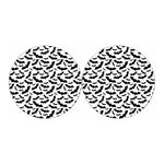 White And Black Halloween Bat Print Car Coasters