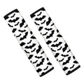 White And Black Halloween Bat Print Car Seat Belt Covers