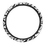 White And Black Halloween Bat Print Car Steering Wheel Cover