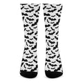 White And Black Halloween Bat Print Crew Socks