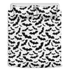 White And Black Halloween Bat Print Duvet Cover Bedding Set