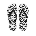 White And Black Halloween Bat Print Flip Flops
