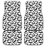 White And Black Halloween Bat Print Front and Back Car Floor Mats