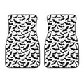 White And Black Halloween Bat Print Front Car Floor Mats