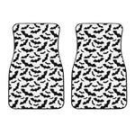 White And Black Halloween Bat Print Front Car Floor Mats