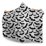 White And Black Halloween Bat Print Hooded Blanket