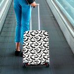 White And Black Halloween Bat Print Luggage Cover