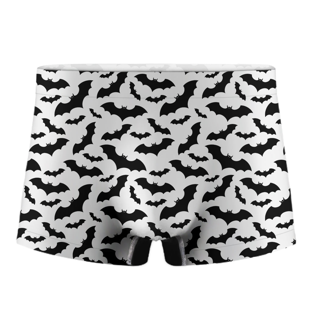 White And Black Halloween Bat Print Men's Boxer Briefs