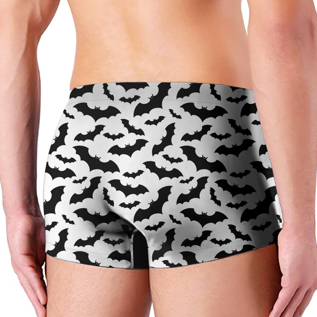 White And Black Halloween Bat Print Men's Boxer Briefs