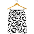 White And Black Halloween Bat Print Men's Shorts
