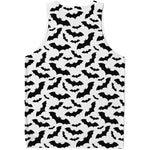 White And Black Halloween Bat Print Men's Tank Top