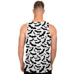 White And Black Halloween Bat Print Men's Tank Top