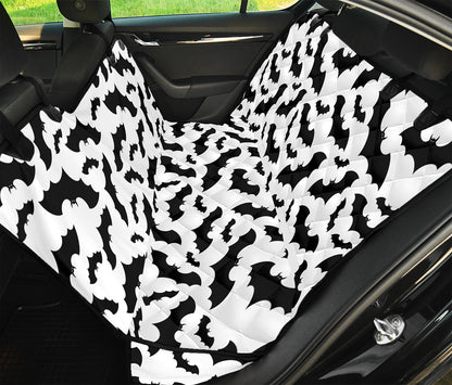 White And Black Halloween Bat Print Pet Car Back Seat Cover