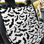 White And Black Halloween Bat Print Pet Car Back Seat Cover