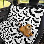 White And Black Halloween Bat Print Pet Car Back Seat Cover