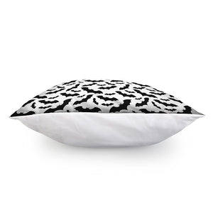 White And Black Halloween Bat Print Pillow Cover