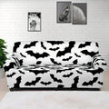 White And Black Halloween Bat Print Sofa Cover