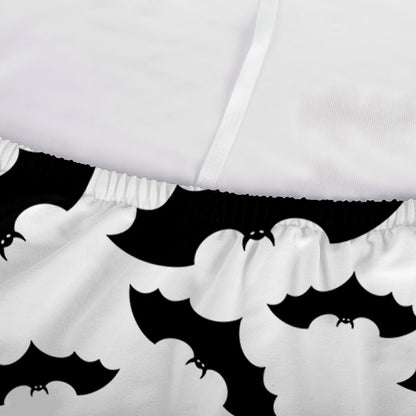 White And Black Halloween Bat Print Sofa Cover