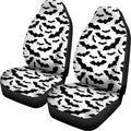 White And Black Halloween Bat Print Universal Fit Car Seat Covers