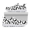 White And Black Halloween Bat Print White Running Shoes