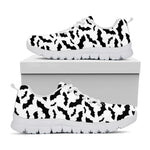 White And Black Halloween Bat Print White Sneakers
