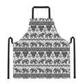 White And Black Indian Elephant Print Apron