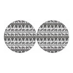 White And Black Indian Elephant Print Car Coasters