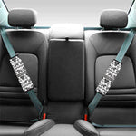 White And Black Indian Elephant Print Car Seat Belt Covers