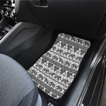White And Black Indian Elephant Print Front Car Floor Mats