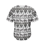 White And Black Indian Elephant Print Men's Baseball Jersey