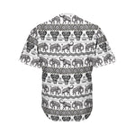 White And Black Indian Elephant Print Men's Baseball Jersey