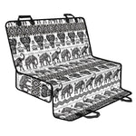 White And Black Indian Elephant Print Pet Car Back Seat Cover