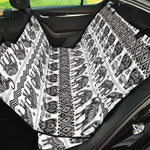 White And Black Indian Elephant Print Pet Car Back Seat Cover