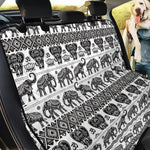 White And Black Indian Elephant Print Pet Car Back Seat Cover