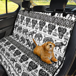 White And Black Indian Elephant Print Pet Car Back Seat Cover