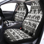 White And Black Indian Elephant Print Universal Fit Car Seat Covers