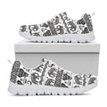 White And Black Indian Elephant Print White Running Shoes