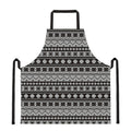 White And Black Knitted Pattern Print Apron