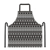 White And Black Knitted Pattern Print Apron