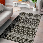 White And Black Knitted Pattern Print Area Rug