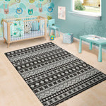 White And Black Knitted Pattern Print Area Rug