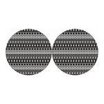 White And Black Knitted Pattern Print Car Coasters