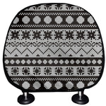 White And Black Knitted Pattern Print Car Headrest Covers