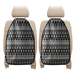White And Black Knitted Pattern Print Car Seat Organizers