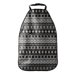 White And Black Knitted Pattern Print Car Seat Organizers