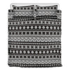 White And Black Knitted Pattern Print Duvet Cover Bedding Set