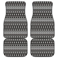 White And Black Knitted Pattern Print Front and Back Car Floor Mats