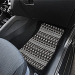 White And Black Knitted Pattern Print Front and Back Car Floor Mats