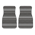 White And Black Knitted Pattern Print Front Car Floor Mats