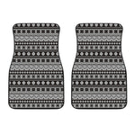 White And Black Knitted Pattern Print Front Car Floor Mats
